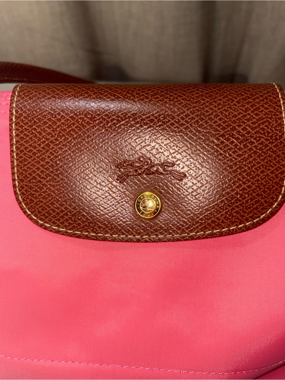 Longchamp Le Pliage Large Tote Bag - Pink / Russian Leather - Picture 8 of 11